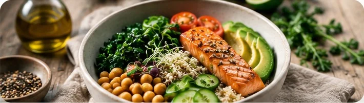 Fresh nutritious food and ingredients