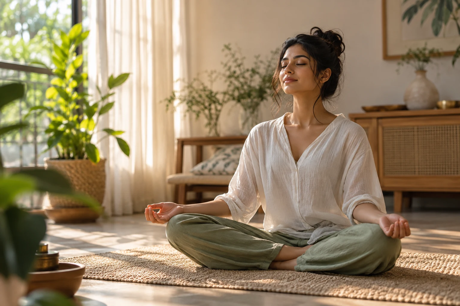 Woman taking time for movement and recovery