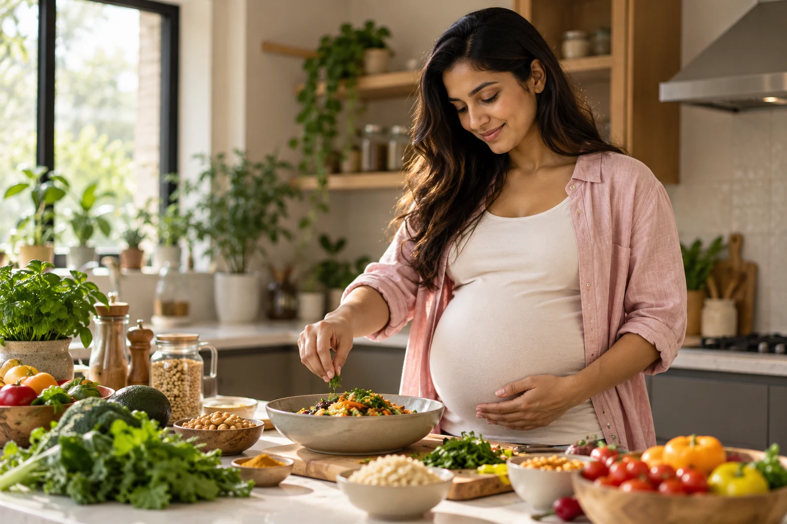 Pregnant woman representing pregnancy nutrition